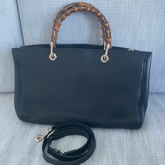 Gucci - Calfskin Medium Bamboo Shopper Tote - Picture 3 of 6